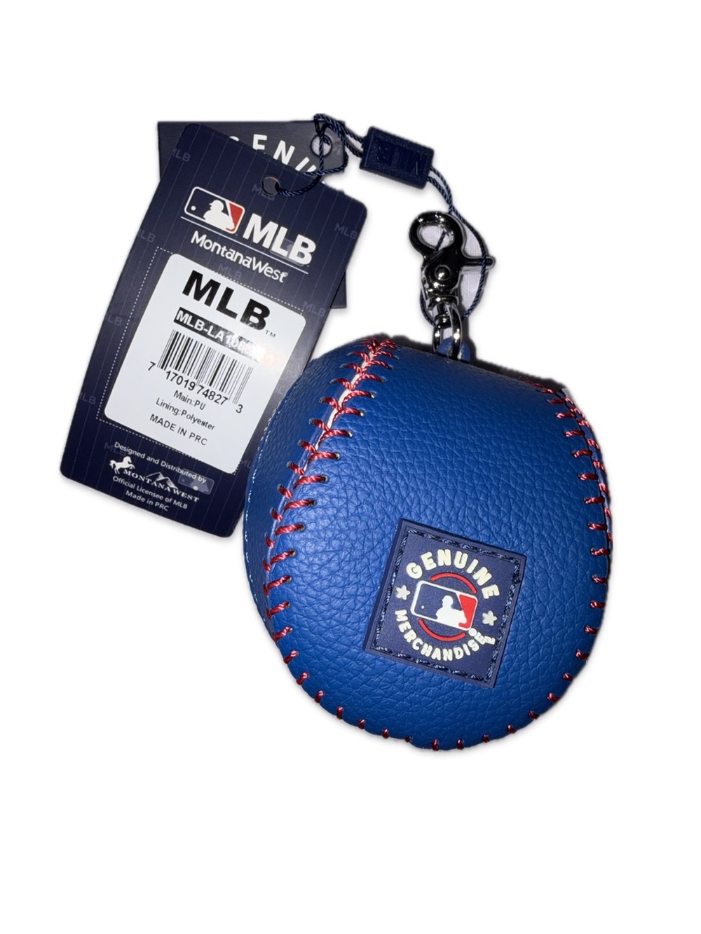 MLB LOS ANGELES DODGERS KEYCHAIN POUCH Officially Licensed Faux Leather Blue - Picture 3 of 5
